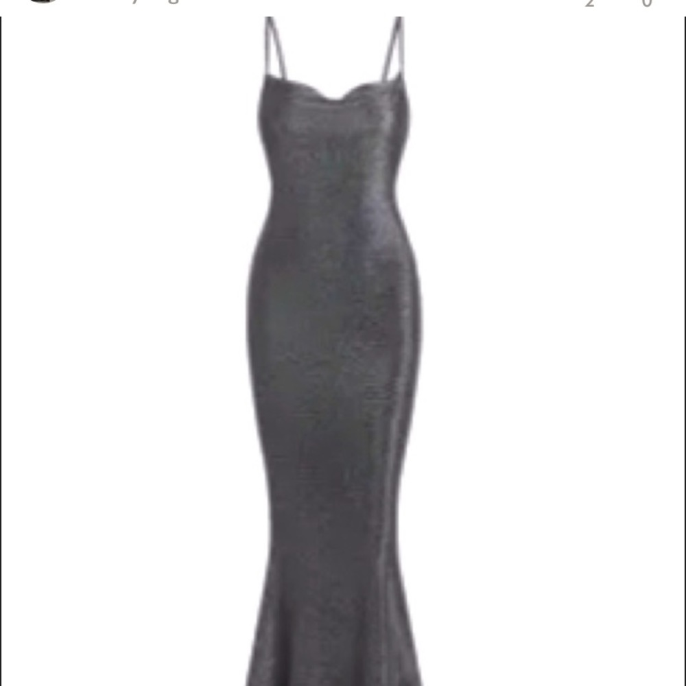 Metallic glitter midi dress